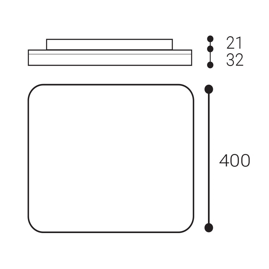 LED2 - LED loftlampe til badeværelse SQUARE LED/38W/230V 3000K/3500K/4000K IP54 hvid