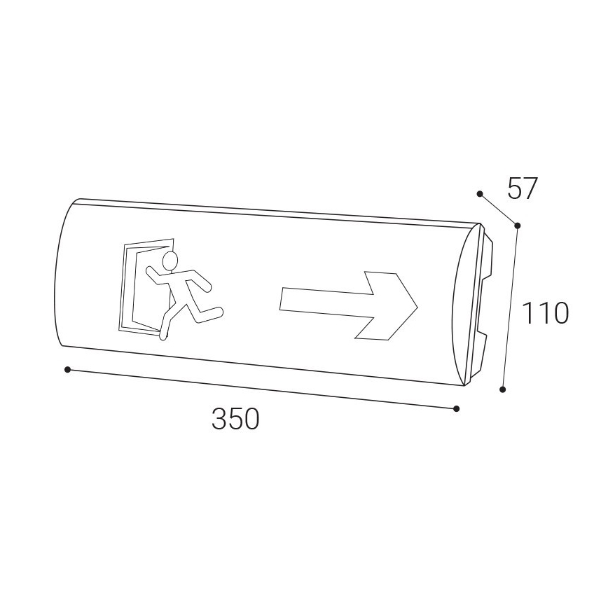 LED2 - LED nødlampe SAFE ON LED/3W/3,6V 6000K IP65