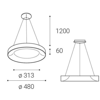 LED2 - LED pendel BELLA LED/40W/230V 3000/4000K sort