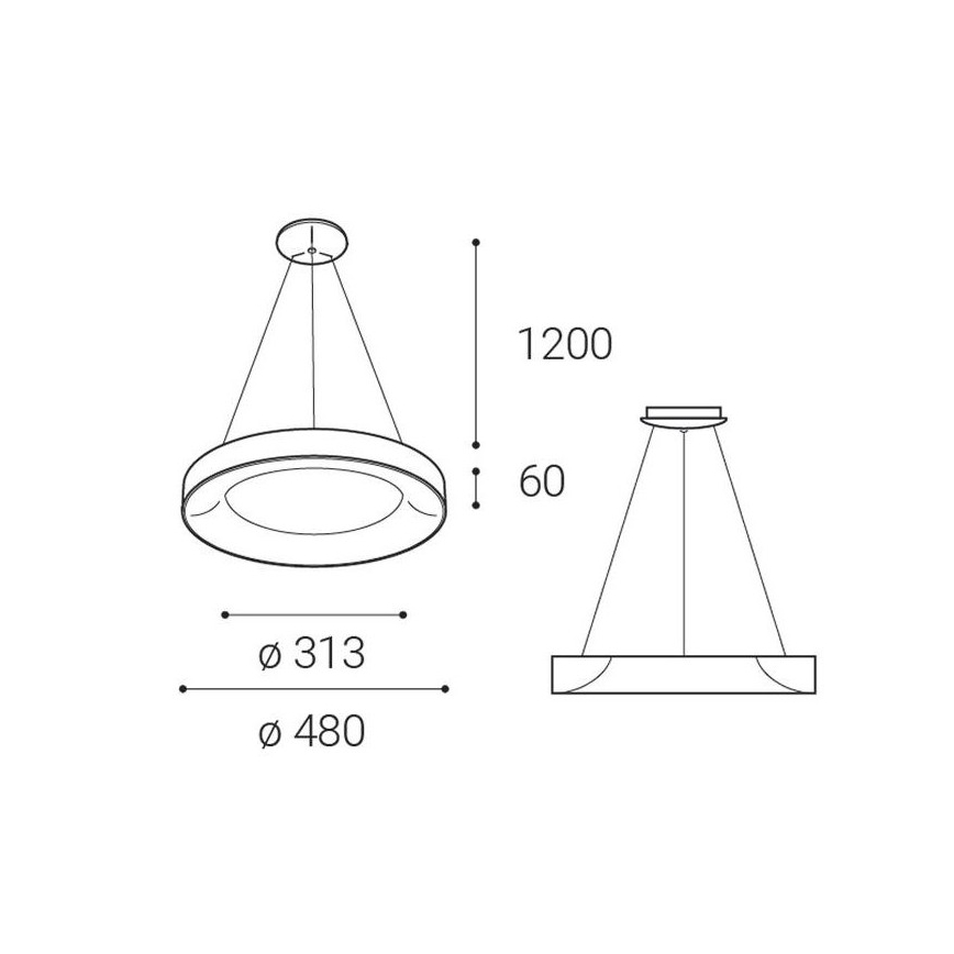 LED2 - LED pendel BELLA LED/40W/230V 3000/4000K sort