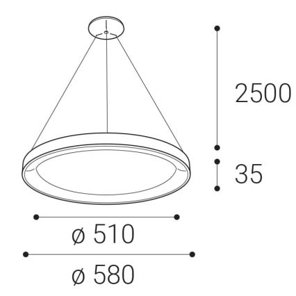 LED2 - LED pendel BELLA LED/48W/230V 3000K/4000K hvid