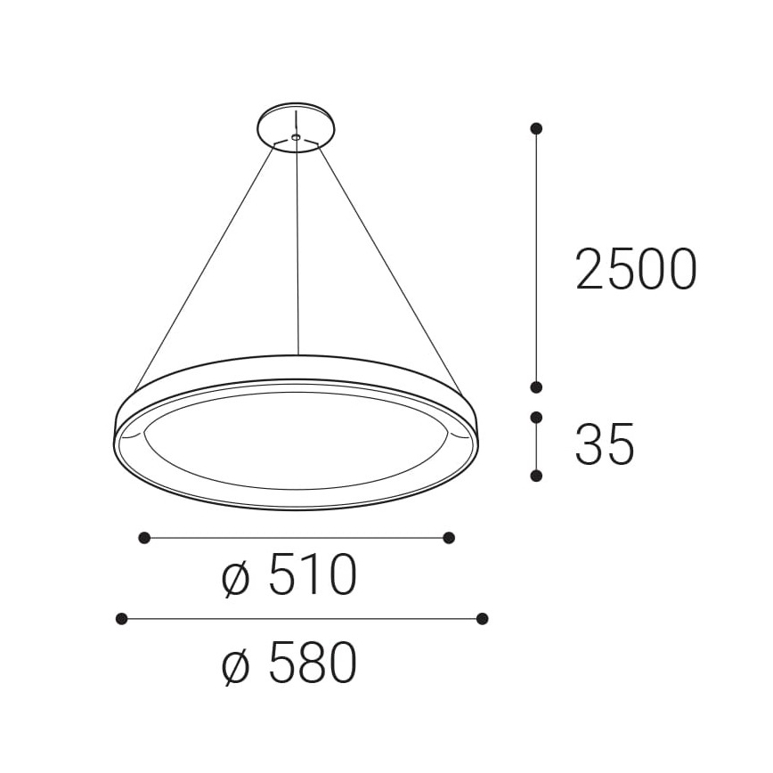 LED2 - LED pendel BELLA LED/48W/230V 3000K/4000K hvid