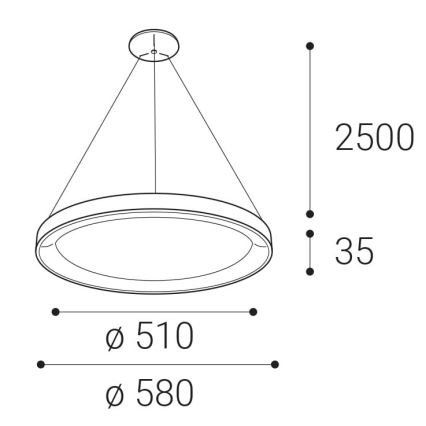 LED2 - LED pendel BELLA LED/48W/230V 3000K/4000K sort