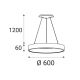 LED2 - LED pendel BELLA LED/50W/230V 3000K diameter 60 cm hvid