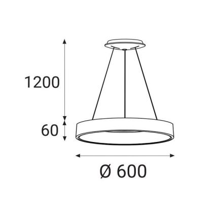 LED2 - LED pendel BELLA LED/50W/230V 3000K diameter 60 cm hvid