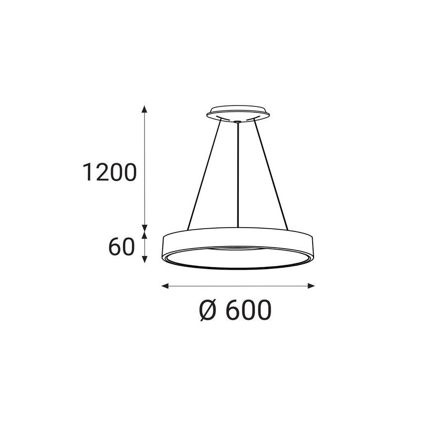LED2 - LED pendel BELLA LED/50W/230V 3000K diameter 60 cm hvid