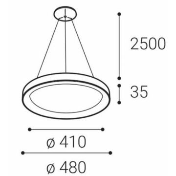 LED2 - LED pendel BELLA SLIM LED/38W/230V 3000/4000K hvid