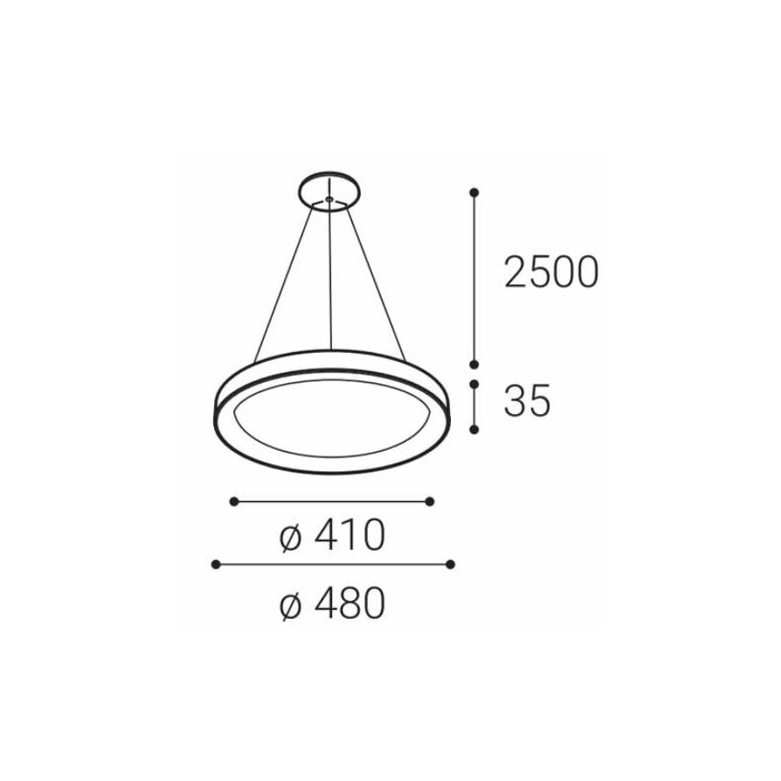 LED2 - LED pendel BELLA SLIM LED/38W/230V 3000/4000K hvid