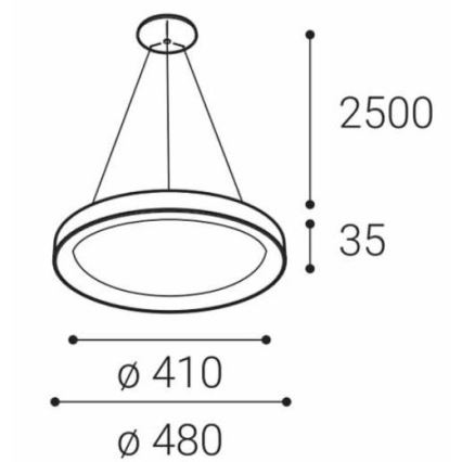 LED2 - LED pendel BELLA SLIM LED/38W/230V 3000/4000K sort