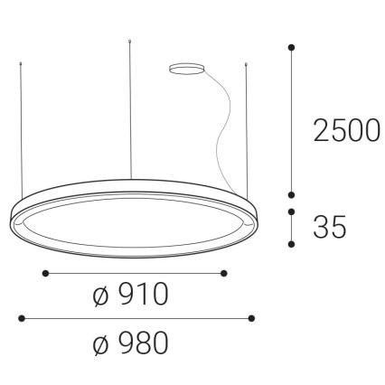 LED2 - LED pendel dæmpbar BELLA LED/80W/230V 3000K/4000K hvid