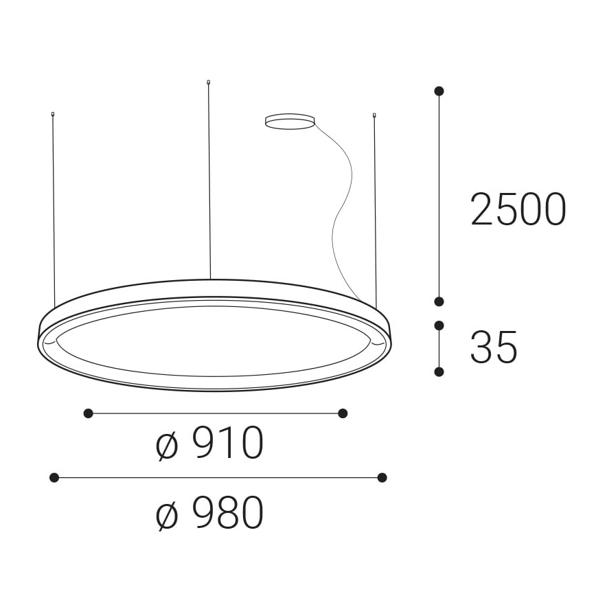LED2 - LED pendel dæmpbar BELLA LED/80W/230V 3000K/4000K hvid