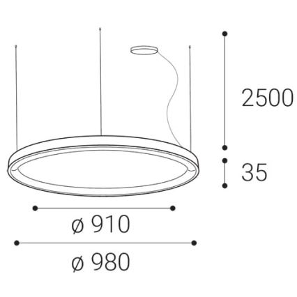 LED2 - LED pendel dæmpbar BELLA LED/80W/230V 3000K/4000K sort