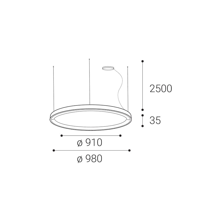 LED2 - LED pendel dæmpbar BELLA LED/80W/230V 3000K/4000K sort