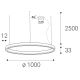 LED2 - LED pendel dæmpbar CIRCLE LED/80W/230V 3000K/4000K diameter 100 cm hvid