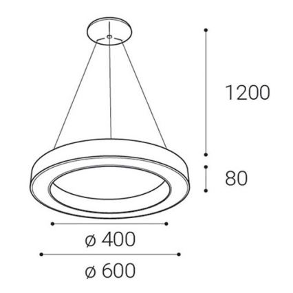 LED2 - LED pendel dæmpbar SATURN LED/50W/230V 3000K/4000K hvid