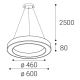 LED2 - LED pendel dæmpbar SATURN LED/50W/230V 3000K/4000K hvid