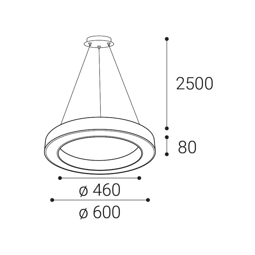 LED2 - LED pendel dæmpbar SATURN LED/50W/230V 3000K/4000K hvid
