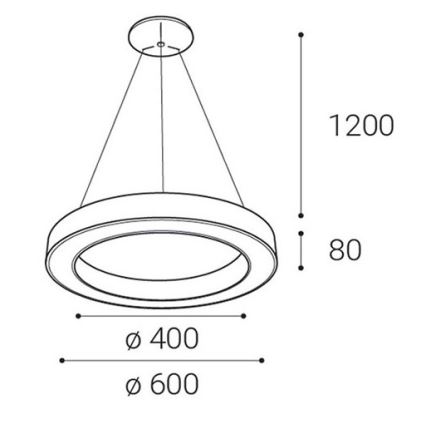 LED2 - LED pendel dæmpbar SATURN LED/50W/230V 3000K/4000K sort