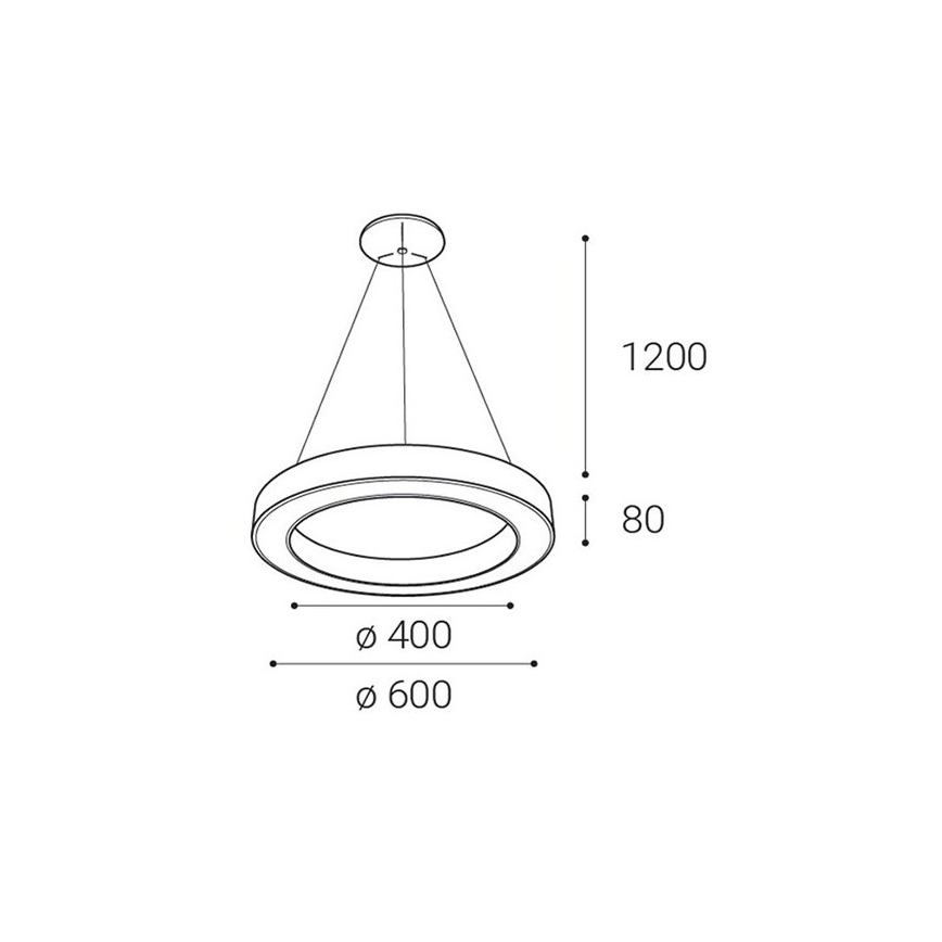 LED2 - LED pendel dæmpbar SATURN LED/50W/230V 3000K/4000K sort
