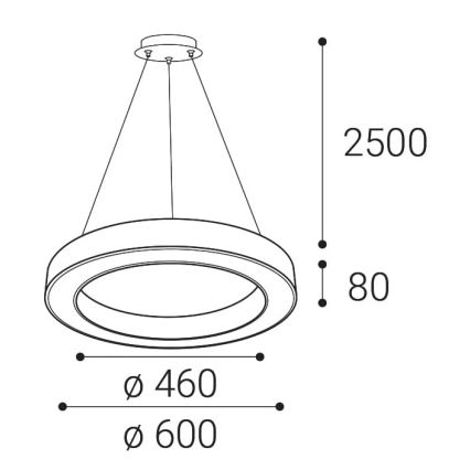 LED2 - LED pendel dæmpbar SATURN LED/50W/230V 3000K/4000K sort