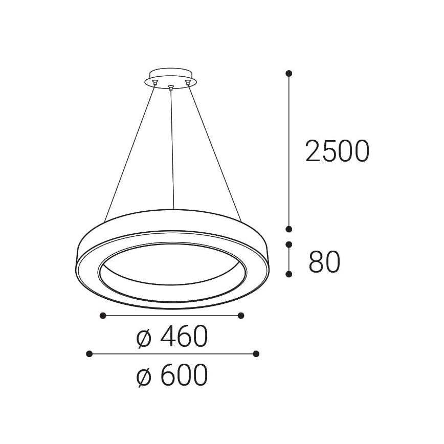 LED2 - LED pendel dæmpbar SATURN LED/50W/230V 3000K/4000K sort