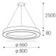 LED2 - LED pendel dæmpbar SATURN LED/60W/230V 3000K/4000K hvid