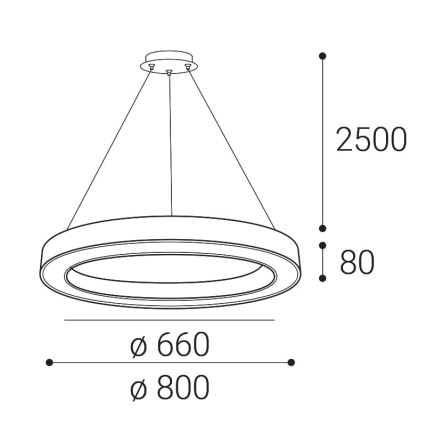 LED2 - LED pendel dæmpbar SATURN LED/60W/230V 3000K/4000K sort