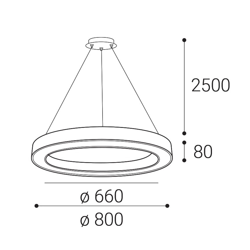LED2 - LED pendel dæmpbar SATURN LED/60W/230V 3000K/4000K sort