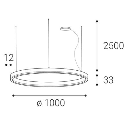 LED2 - LED pendel dæmpbar SATURN LED/80W/230V diameter 100 cm sort