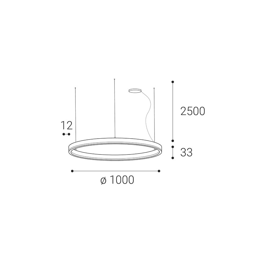 LED2 - LED pendel dæmpbar SATURN LED/80W/230V diameter 100 cm sort
