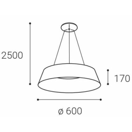 LED2 - LED pendel KATY LED/60W/230V 3000/4000K sort