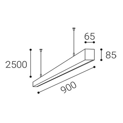 LED2 - LED-pendel med wireophæng LINO LED/24W/230V 3000K/3500K/4000K 90 cm sort