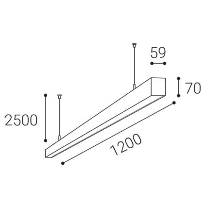 LED2 - LED pendel NOLI LED/40W/230V 3000K/3500K/4000K hvid