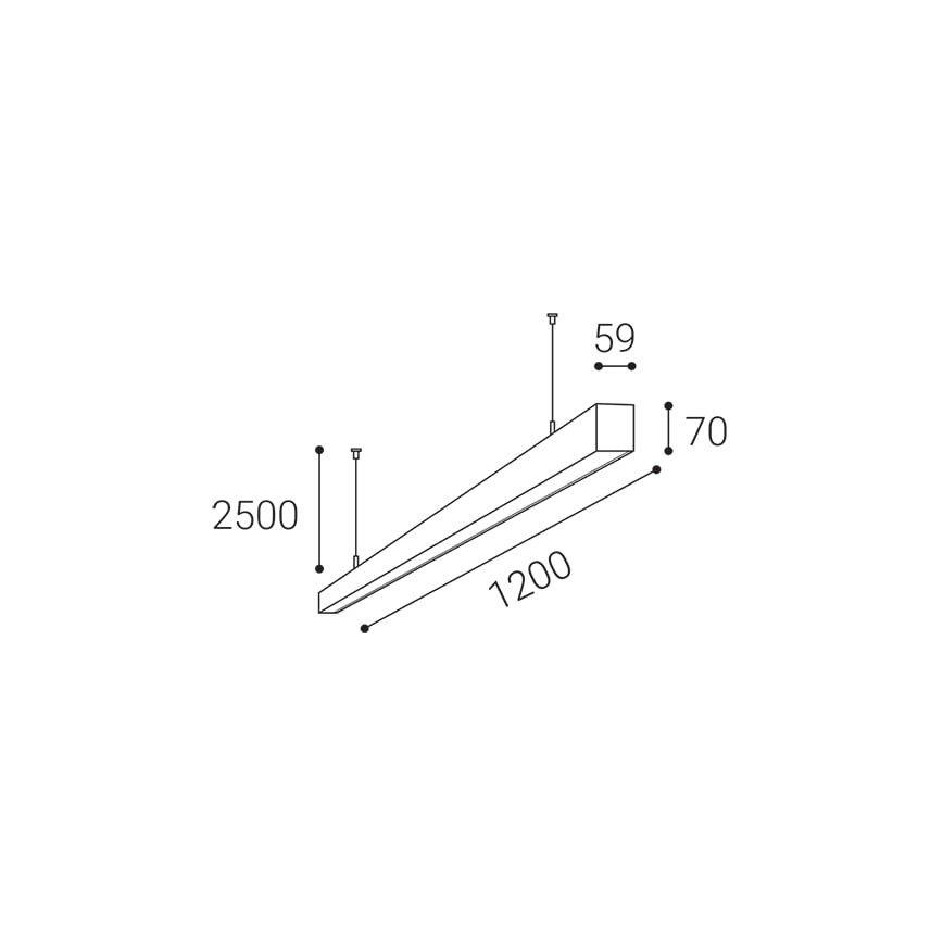 LED2 - LED pendel NOLI LED/40W/230V 3000K/3500K/4000K hvid