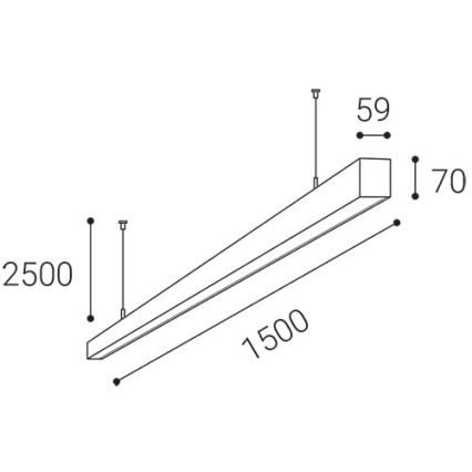 LED2 - LED pendel NOLI LED/60W/230V 3000K/3500K/4000K hvid