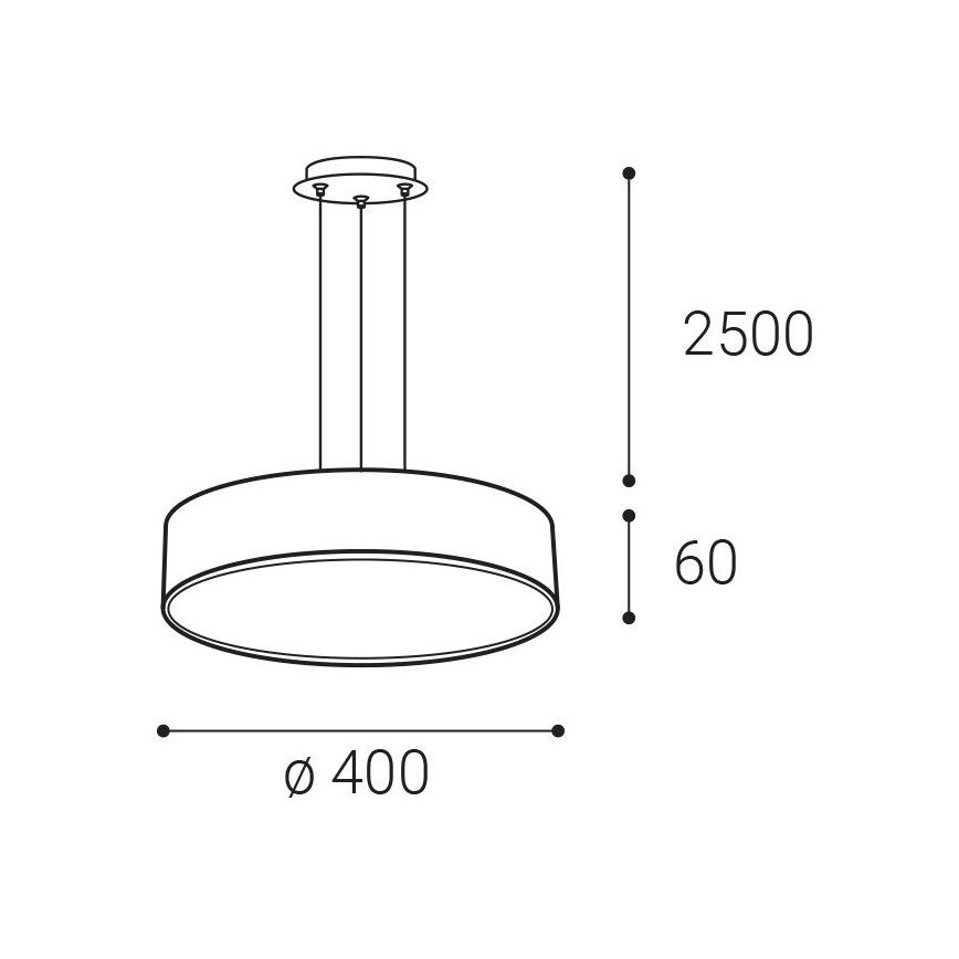 LED2 - LED-pendel på kabel MONO SLIM LED/30W/230V 2700/3000K/4000K Ø 40 cm sort