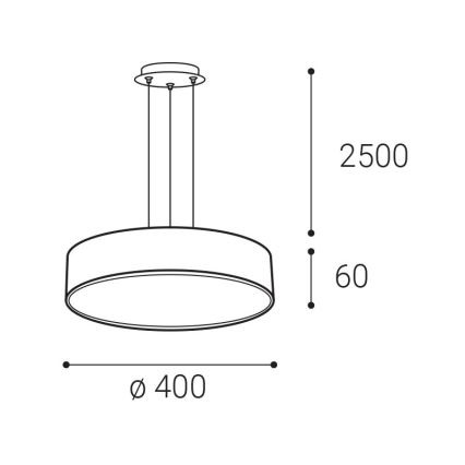 LED2 - LED-pendel på wire MONO SLIM LED/30W/230V 3000K/4000K Ø 40 cm sort