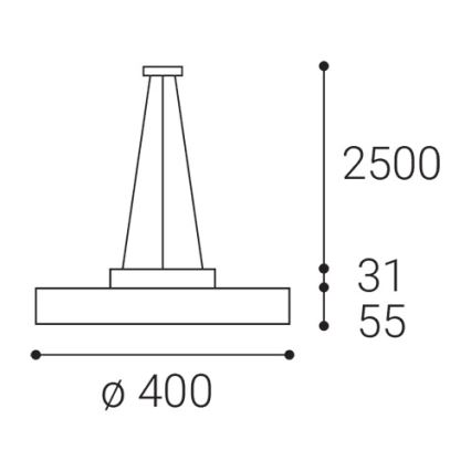 LED2 - LED pendel ROTO LED/48W/230V 2700K/3300K/4000K IP40 hvid diameter 40 cm