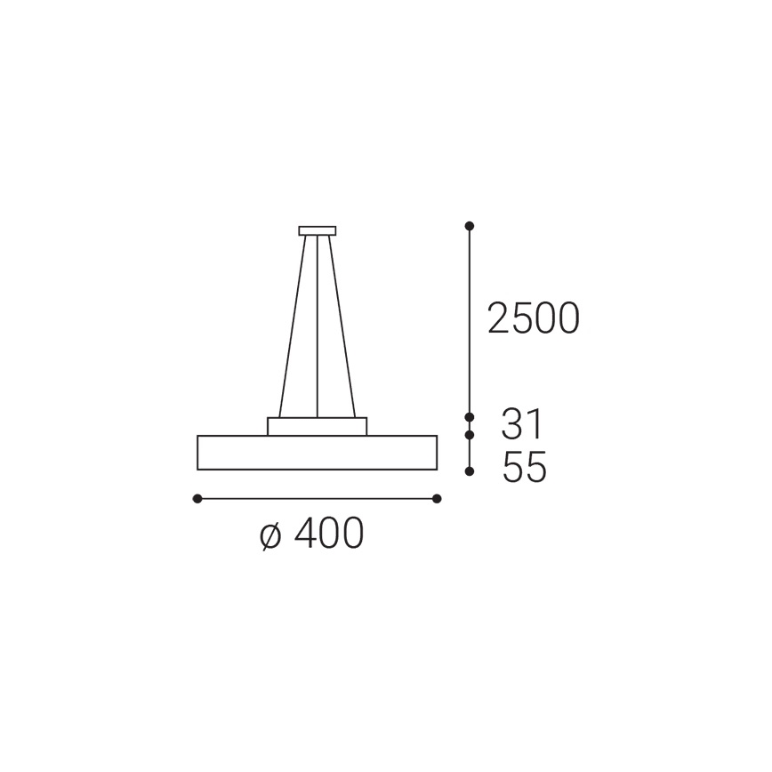 LED2 - LED pendel ROTO LED/48W/230V 2700K/3300K/4000K IP40 hvid diameter 40 cm