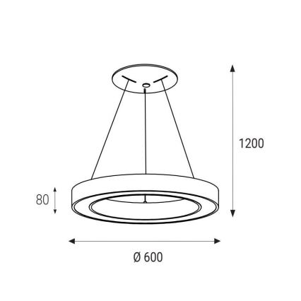 LED2 - LED pendel SATURN LED/50W/230V 3000K diameter 60 cm hvid