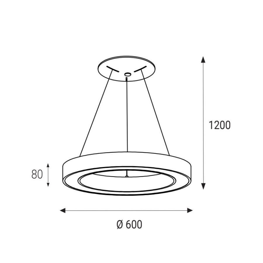 LED2 - LED pendel SATURN LED/50W/230V 3000K diameter 60 cm hvid