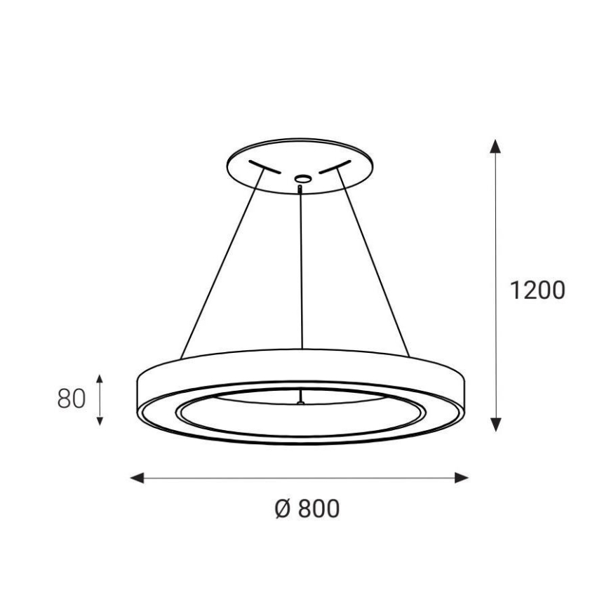 LED2 - LED pendel SATURN LED/80W/230V 3000K diameter 80 cm hvid