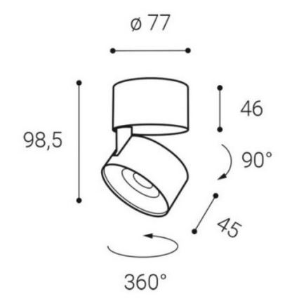 LED2 - LED spotlampe KLIP ON LED/11W/230V sort