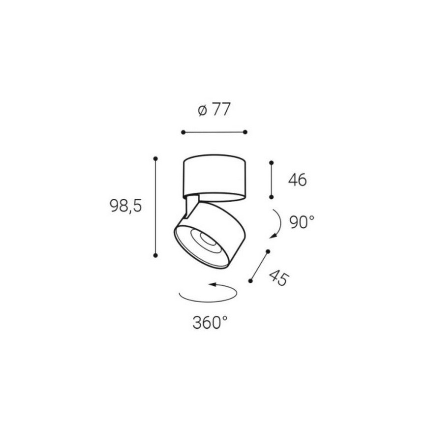 LED2 - LED spotlampe KLIP ON LED/11W/230V sort