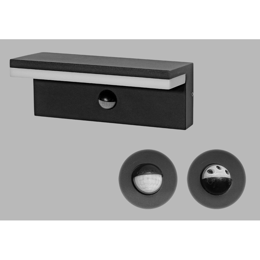 LED2 - LED Udendørs væglampe med sensor HUGO LED/9W/230V IP54 3000K/4000K