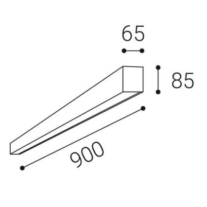 LED2 - LINO LED loftlampe LED/24W/230V 3000/3500/4000K 90 cm sort