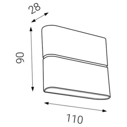 LED2 - Udendørs LED væglampe FLAT 2xLED/3W/230V antracitgrå IP54