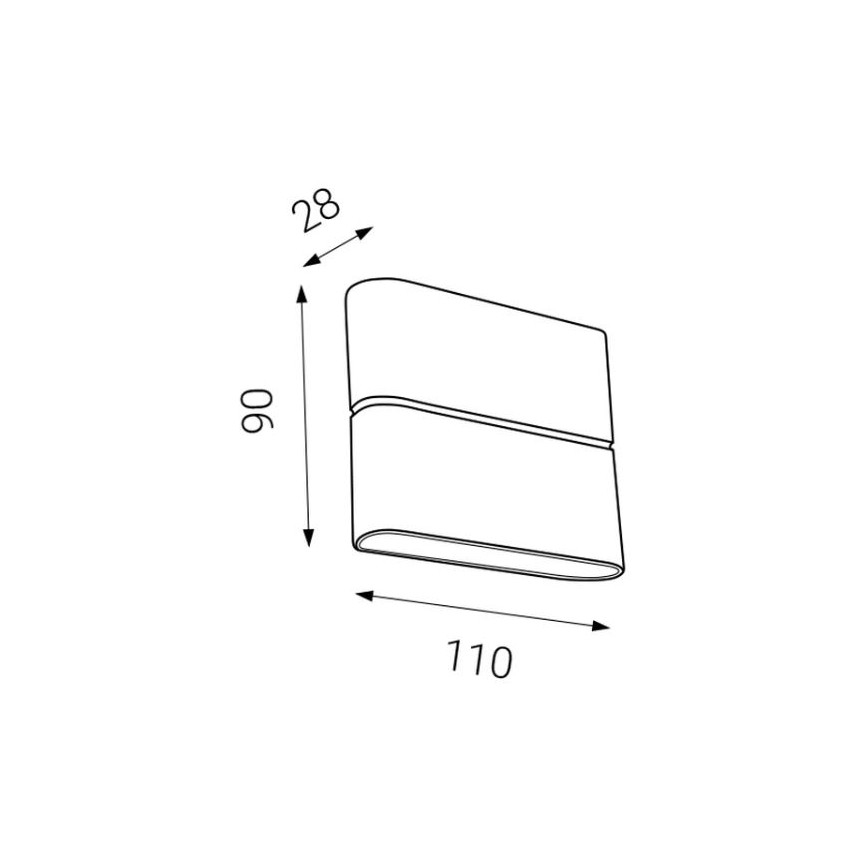 LED2 - Udendørs LED væglampe FLAT 2xLED/3W/230V antracitgrå IP54