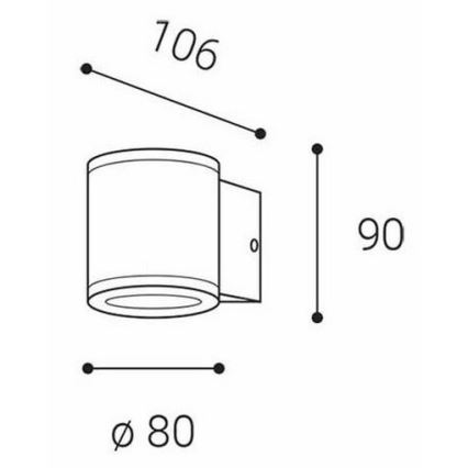 LED2 - Udendørs væglampe MIDO 1xGU10/50W/230V antracitgrå IP54