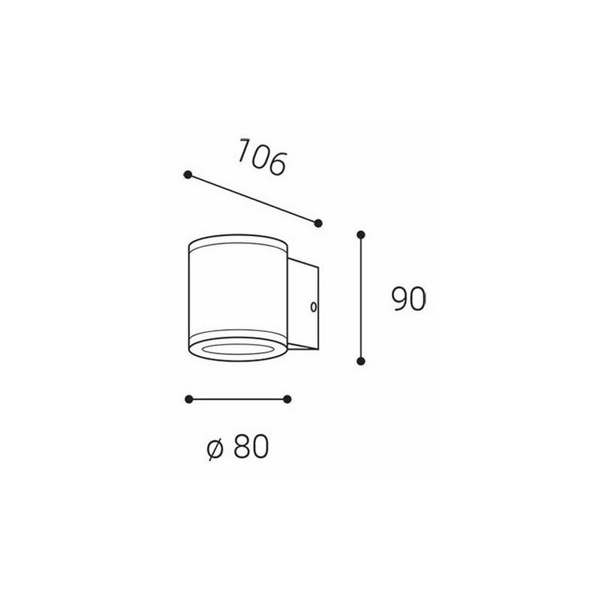 LED2 - Udendørs væglampe MIDO 1xGU10/50W/230V antracitgrå IP54